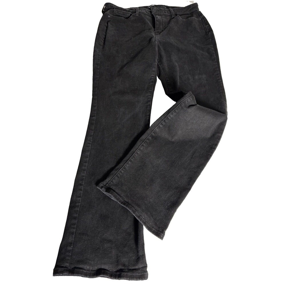 NYDJ Barbara Bootcut Jeans Black Dark Wash Lift Tuck Technology Stretch Denim 14